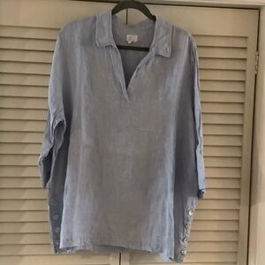 Sigrid Olsen Sky Blue Button Down Shirt